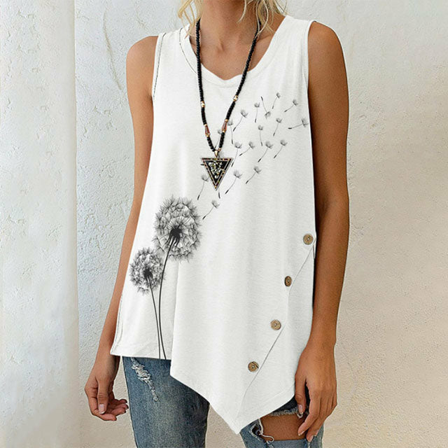 Tanktop Met Paardenbloemprint