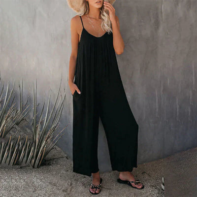 Losse jumpsuit met mouwloze bandjes