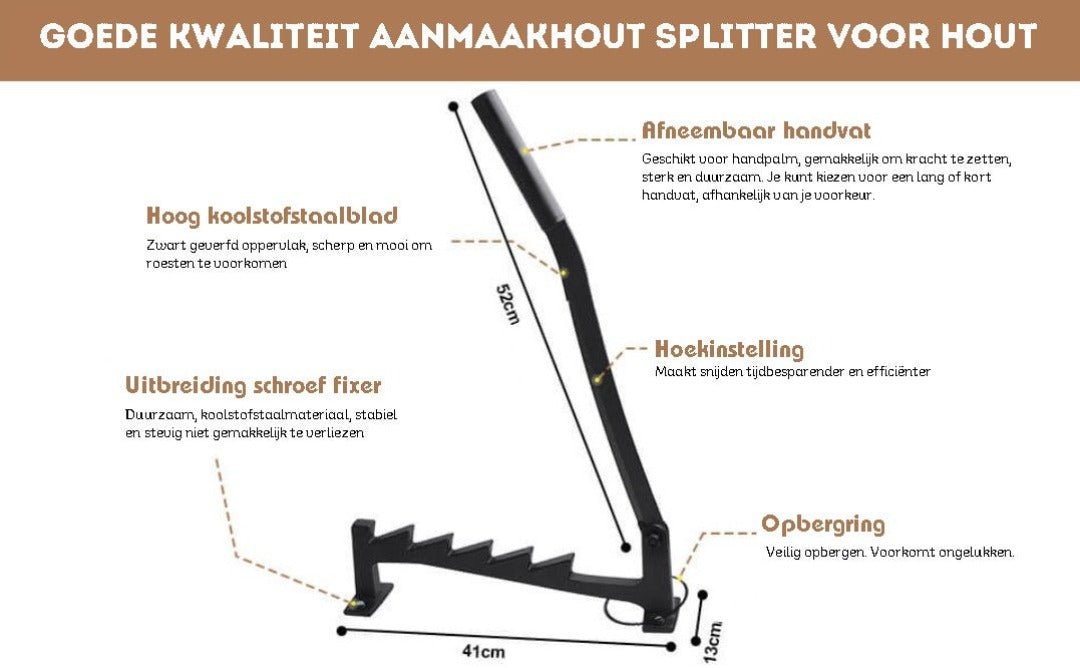 Brandhout Aanmaaksplitter | Wandgemonteerd