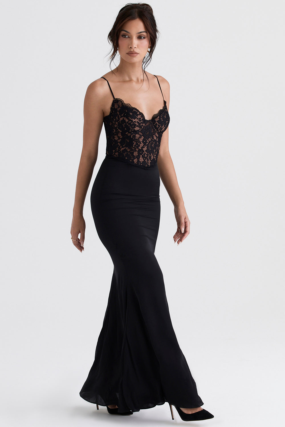 Bentlee - Elegante Zwarte korset Maxi Jurk