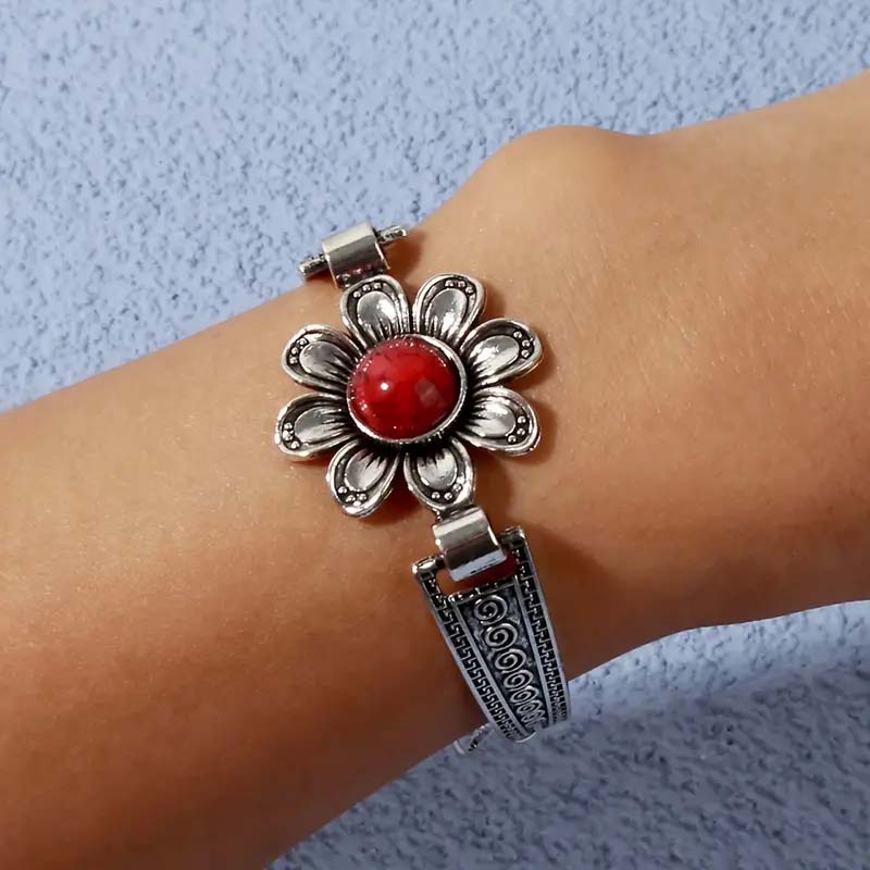 Vintage Boheemse Bloemenarmband