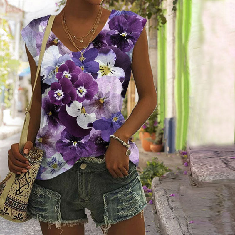 Vintage Tanktop Met Bloemen