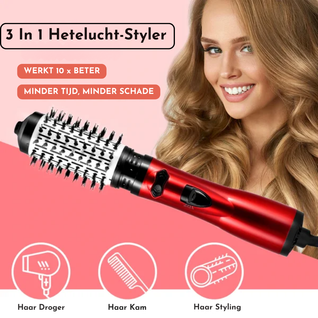 3 In 1 Hetelucht Styler - Voor Droog, Krullend, Steil Haar