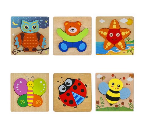 ECO-VRIENDELIJKE HOUTEN PUZZELS | 6-PACK