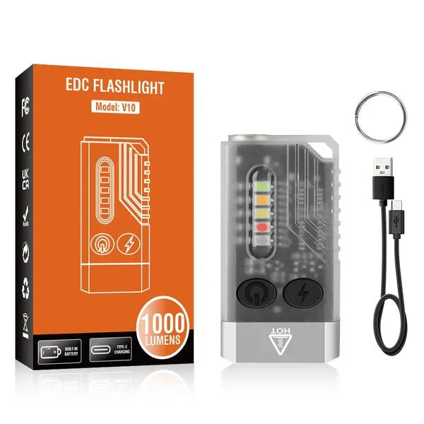 EDC-Zaklamp | Rood UV-Blauw Licht | Super Helder 1000LM