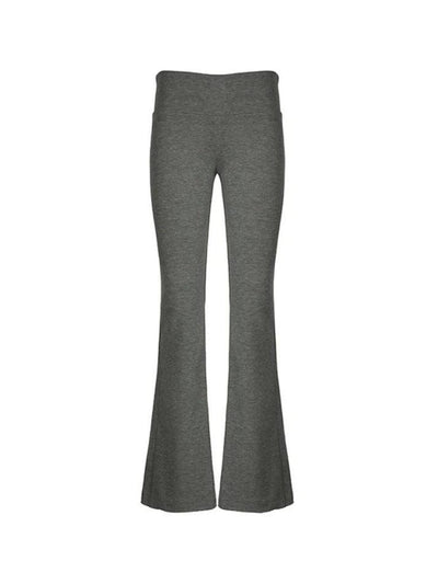 Solid Color Classic Slim Fit Flare Leg Pants