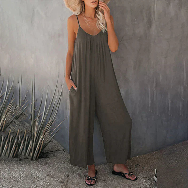 Losse jumpsuit met mouwloze bandjes