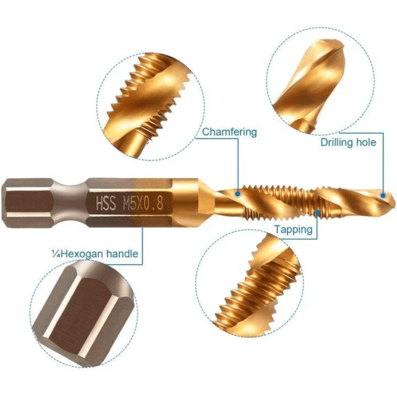 Powerdrill set - Schroefdraadtap bits