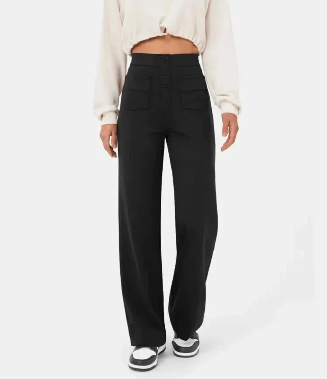 Moduza - High Waisted Elastische Broek