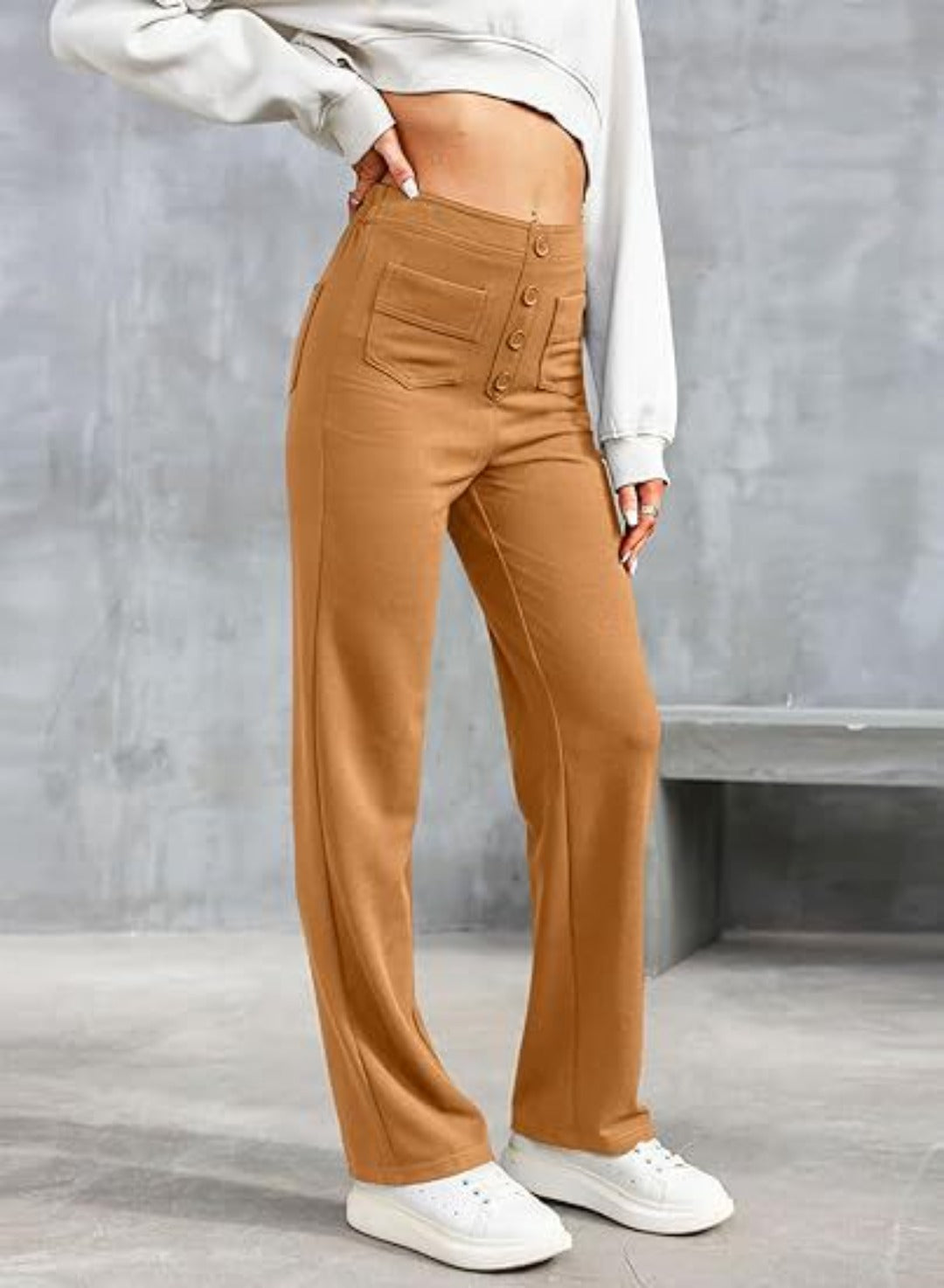 Moduza - High Waisted Elastische Broek