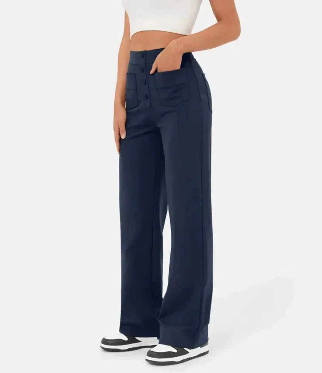 Moduza - High Waisted Elastische Broek