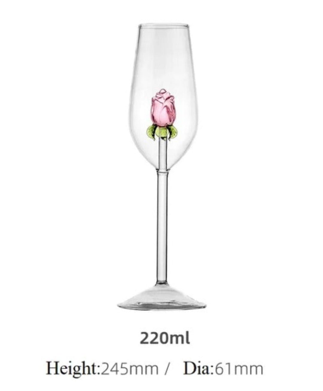 La Vie En Rose | Champagneglas - Handgemaakt