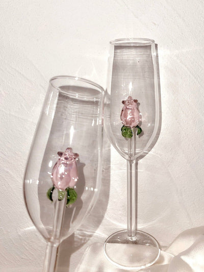 La Vie En Rose | Champagneglas - Handgemaakt