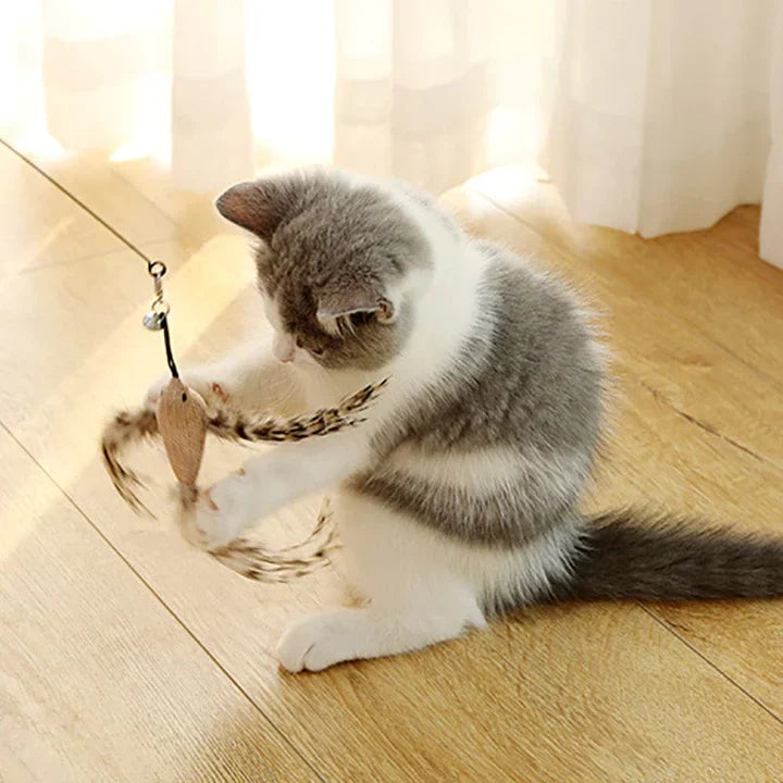 MeowFeather Toy™ - Interactief kattenspeeltje met veren [laatste dag korting]