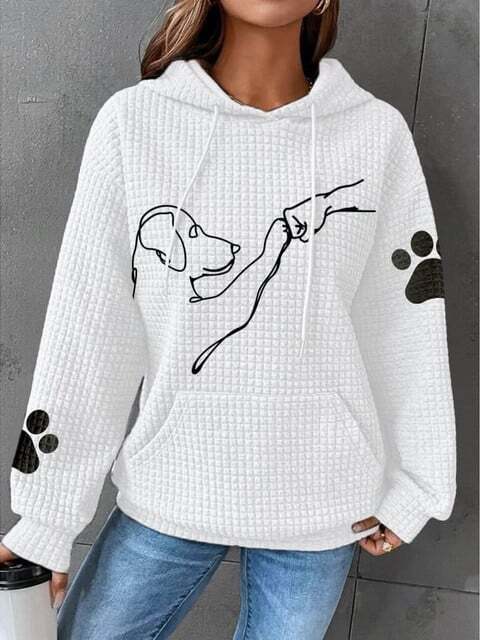 Galiana™ - Warme hoodie met hondenprint