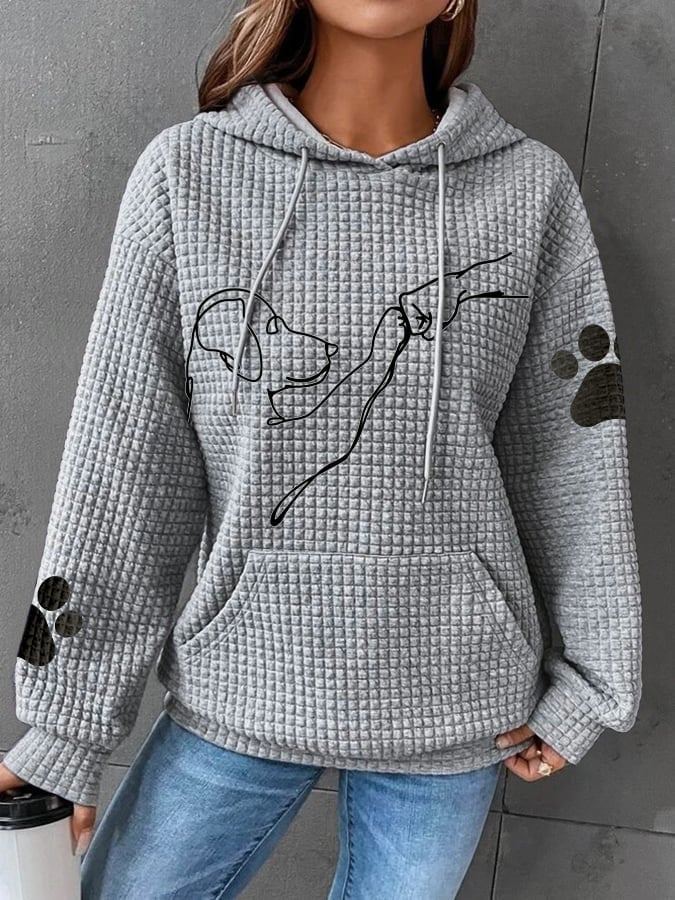 Galiana™ - Warme hoodie met hondenprint