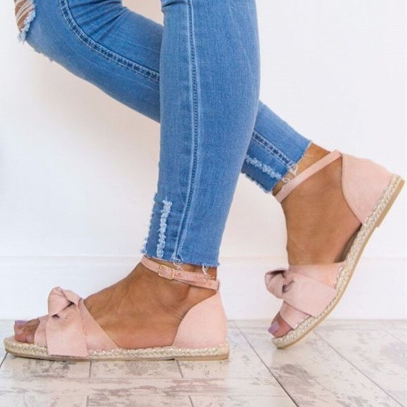 Brooke - Schoonheid met Strik, Elegante zwarte Espadrillesandalen met Enkelbandje