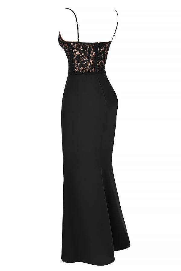 Bentlee - Elegante Zwarte korset Maxi Jurk