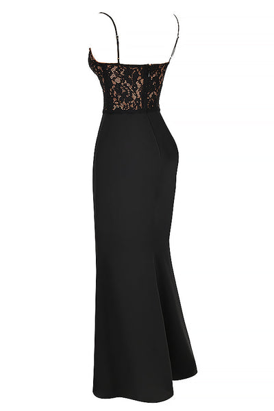 Bentlee - Elegante Zwarte korset Maxi Jurk