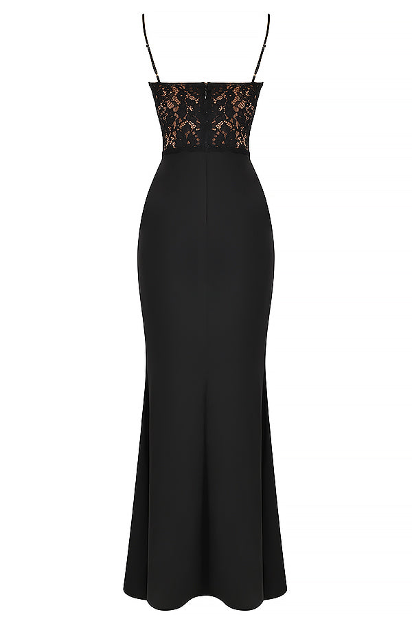 Bentlee - Elegante Zwarte korset Maxi Jurk