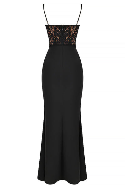 Bentlee - Elegante Zwarte korset Maxi Jurk