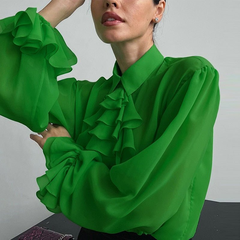 Sofia&Aurora™ - Groene Ruffle Blouse