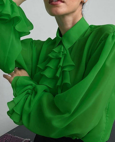 Sofia&Aurora™ - Groene Ruffle Blouse