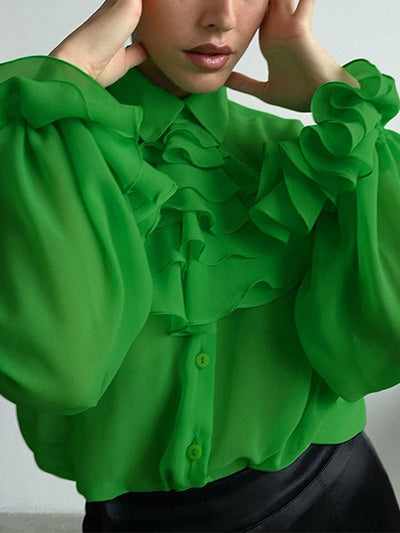 Sofia&Aurora™ - Groene Ruffle Blouse