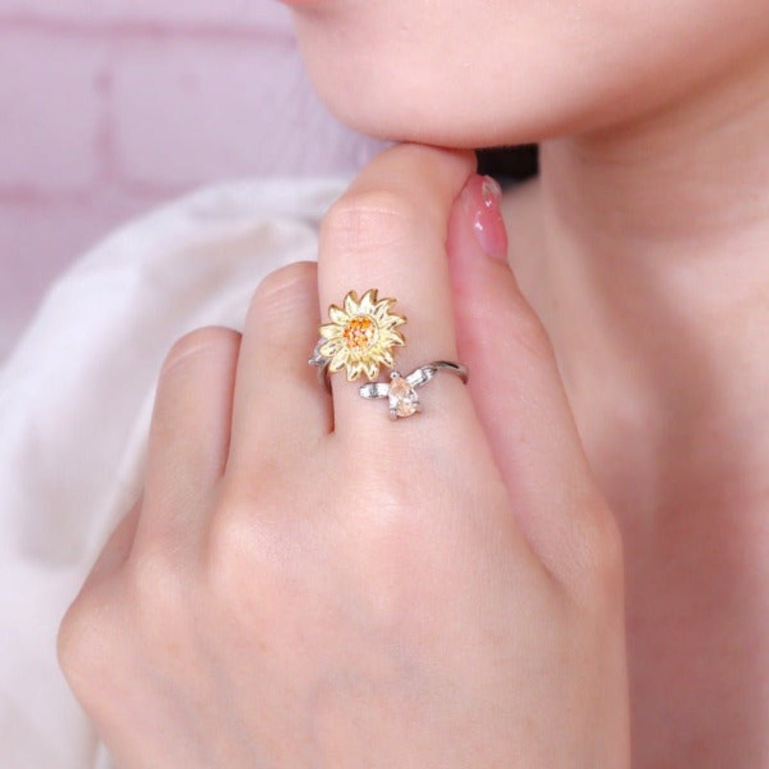 Sunflower Ring | Anti Stress Ring & Draaiend