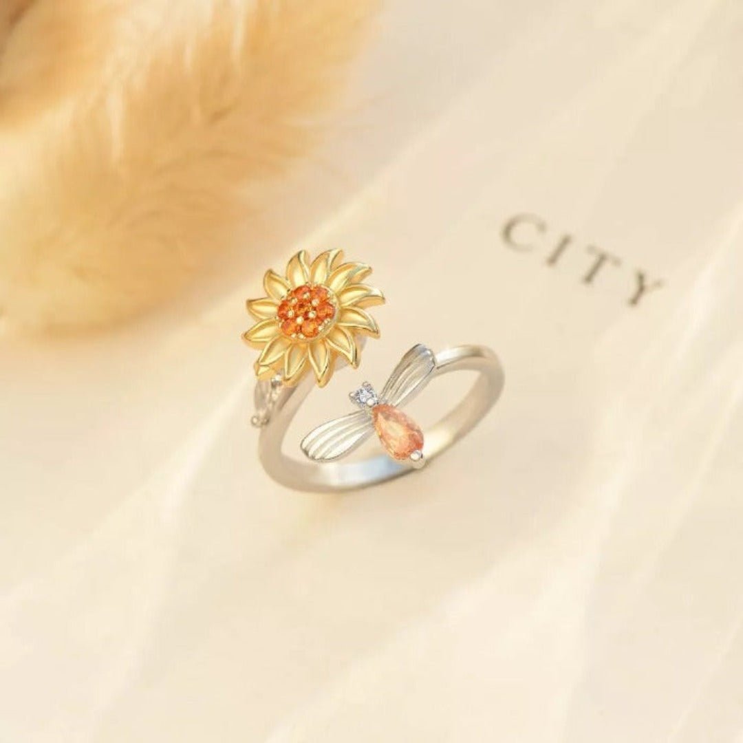 Sunflower Ring | Anti Stress Ring & Draaiend