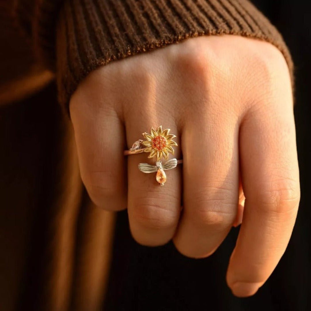 Sunflower Ring | Anti Stress Ring & Draaiend