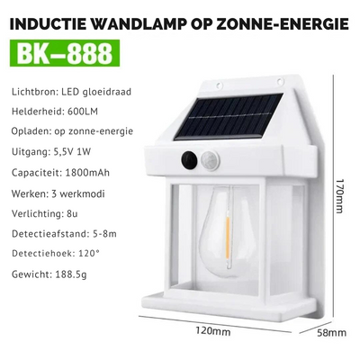 Wandlamp op Zonne-Energie | Buiten